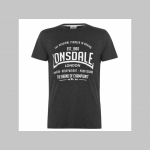 Lonsdale tmavošedé pánske tričko s tlačeným logom materiál 60%bavlna 40%polyester  posledné kusy veľkosti XS,  S